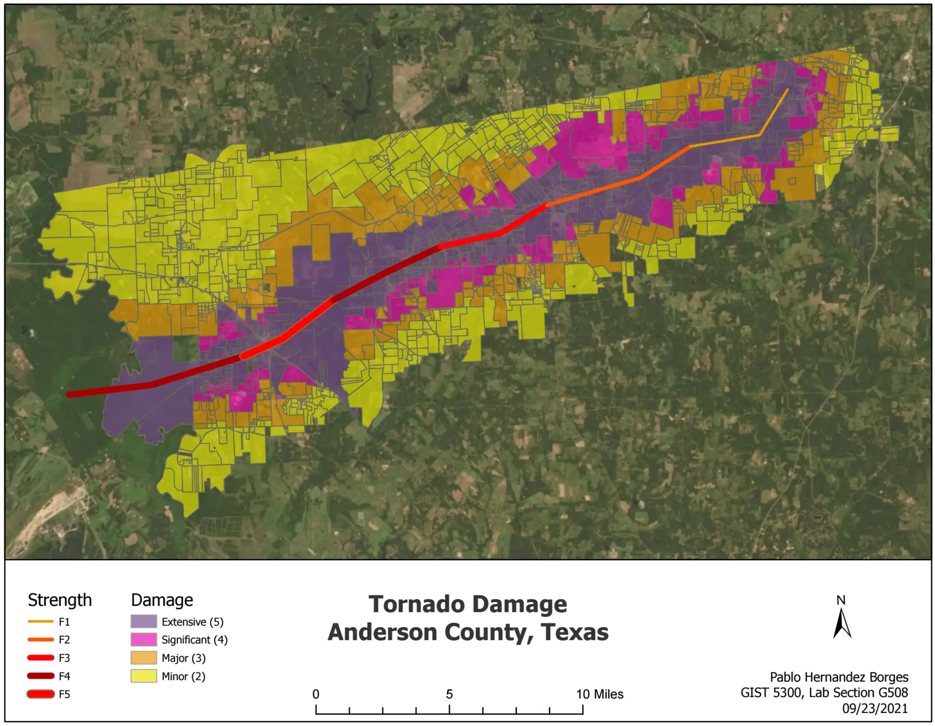 Tornado Damage in Anderson, TX